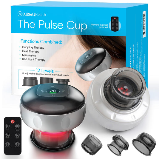 Cupping Kit for Massage Therapy with Red Light. Cupping Set Includes 3 Smart Cups and Remote. Massager Device & Cupping Therapy Set for Muscle Soreness & Cellulite Reduction